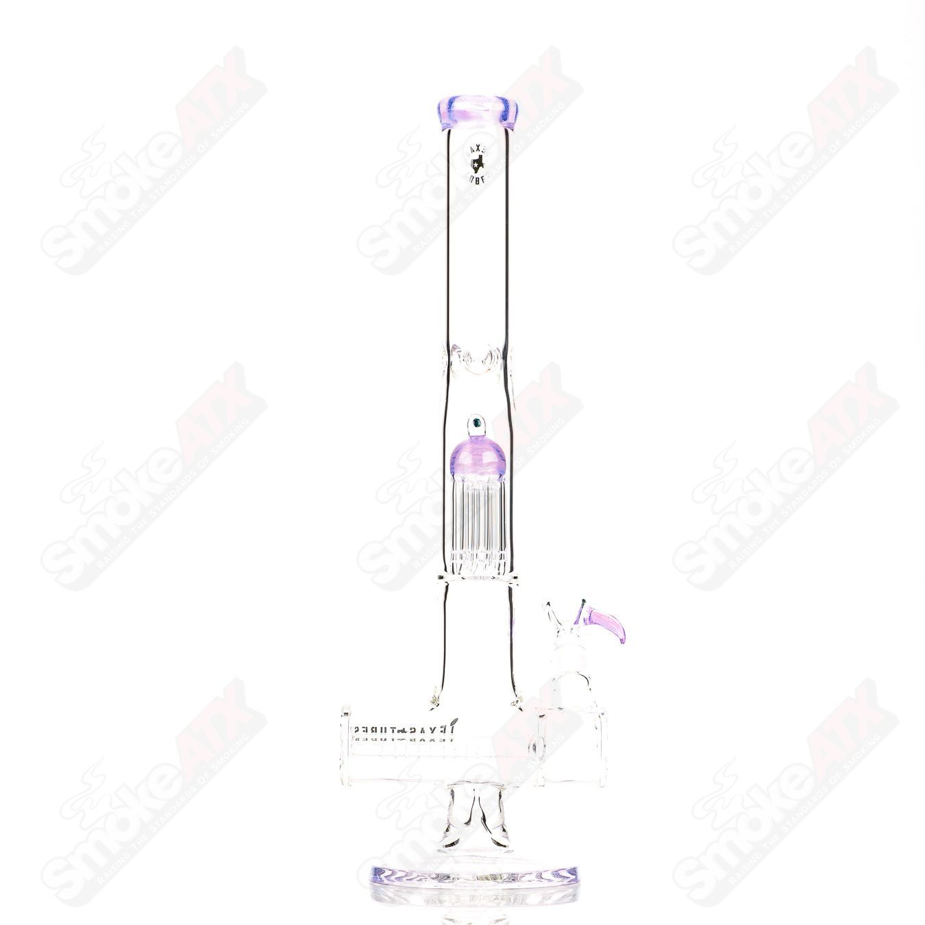 18in 18mm Inline to 8 Arm (Pink Slyme ) Texas Tubes - Smoke ATX