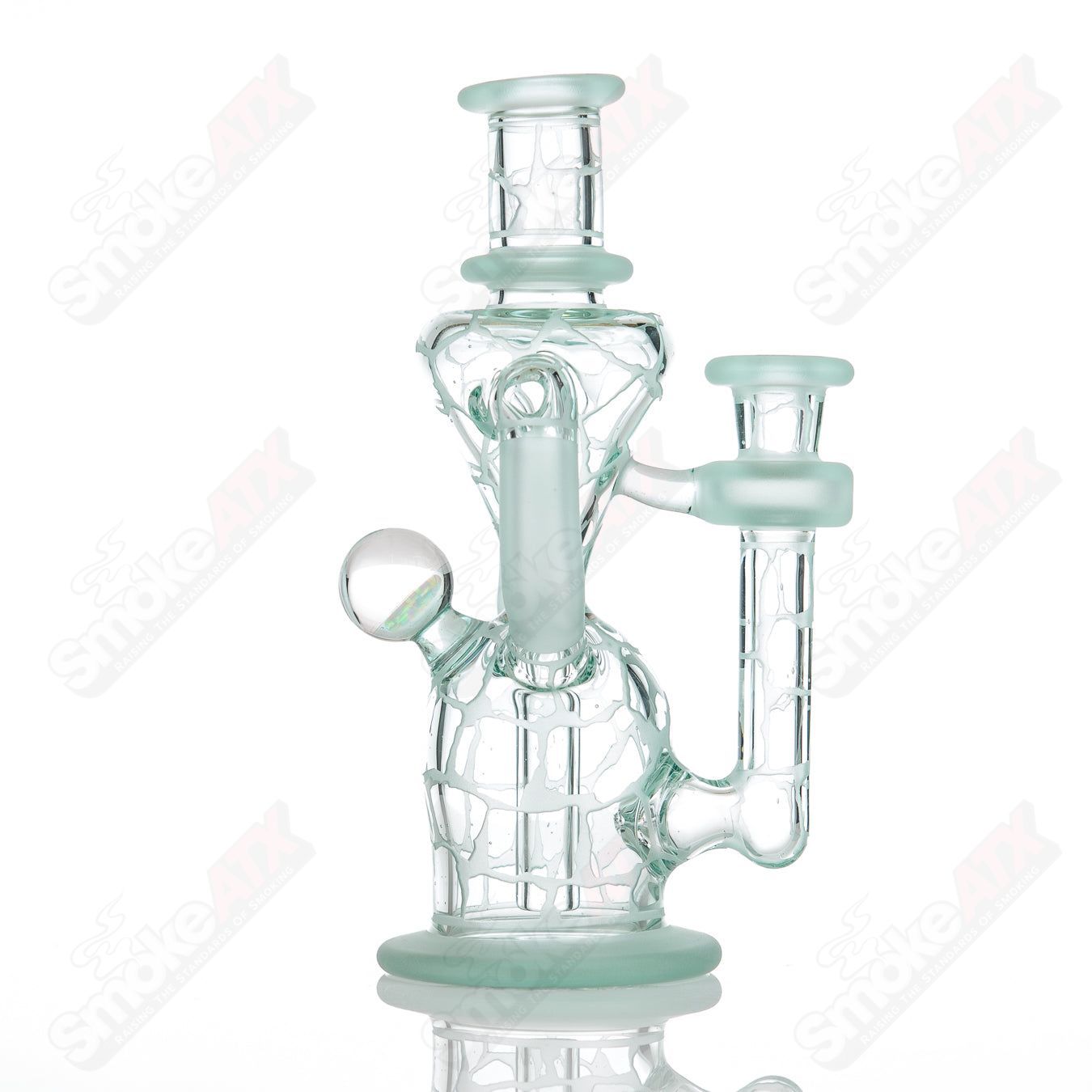 Tonic Single Color Double Up Rig Rooster Glass - Smoke ATX