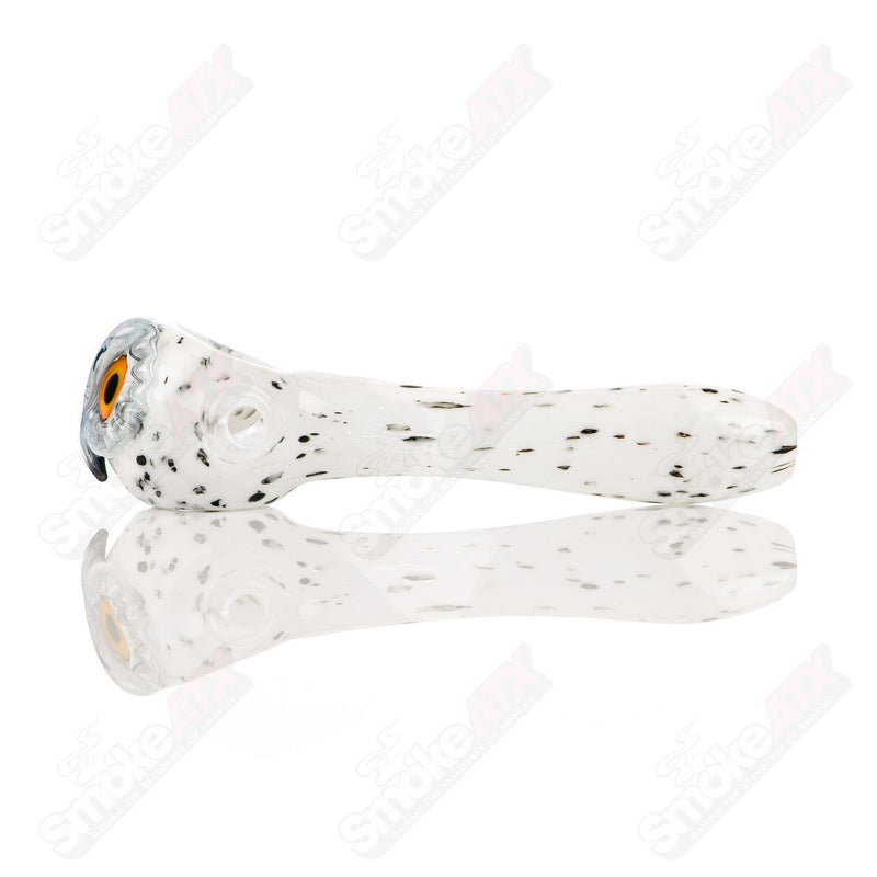 White Spotted Owl Spoon Four Winds Flameworks - Smoke ATX