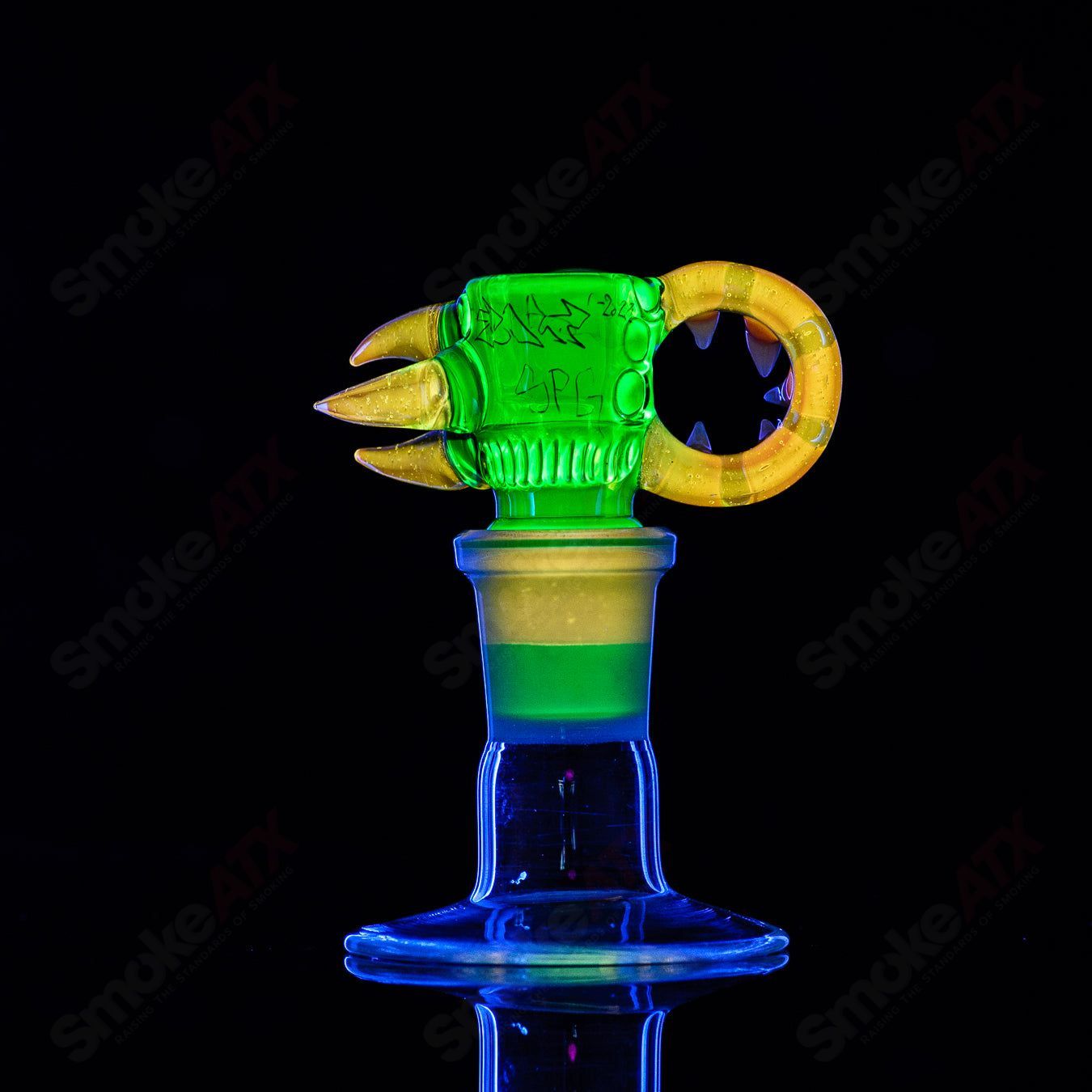 #2 19mm 3 Hole UV Slide (UV Reactive) SPG x SALT - Smoke ATX