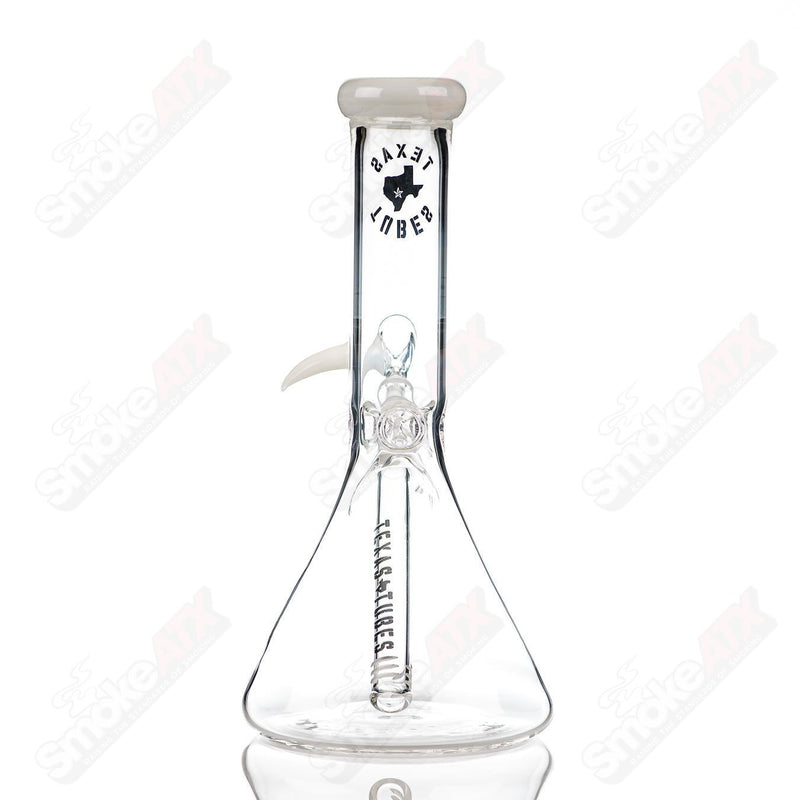 10in 14mm Color Accent Beaker (Star White) Texas Tubes - Smoke ATX