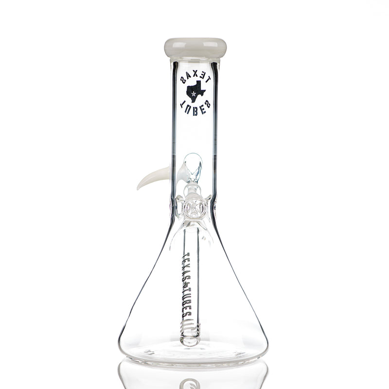 10in 14mm Color Accent Beaker (Star White) Texas Tubes - Smoke ATX