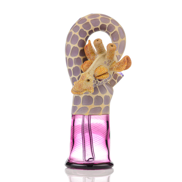 Giraffe Bent Kneck Bottle Rig Robertson Glass Purple Rain & Royal Jelly - Smoke ATX