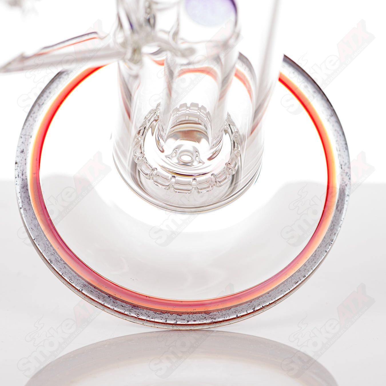 #1 18mm Circ to 13 Arm Perc w Color Foot/Mouthpiece Accents Toro Glass - Smoke ATX