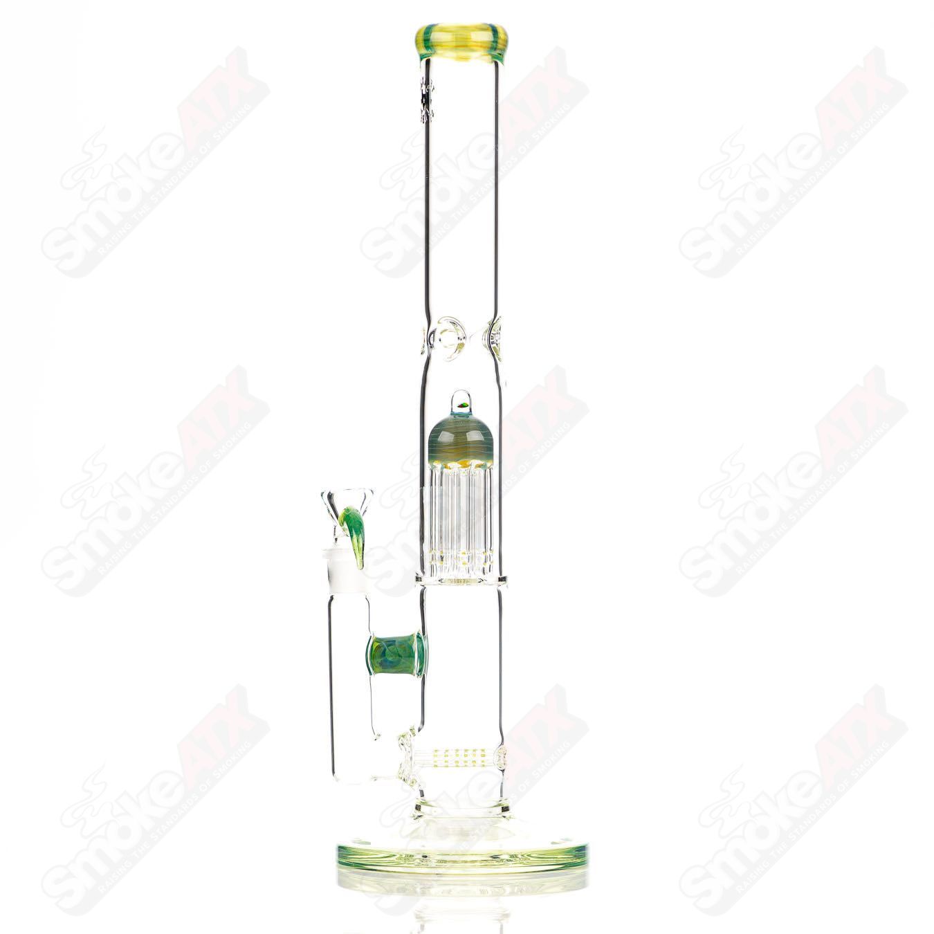 17in 18mm Dual Stemline to 8 Arm (Green Energy) Texas Tubes - Smoke ATX