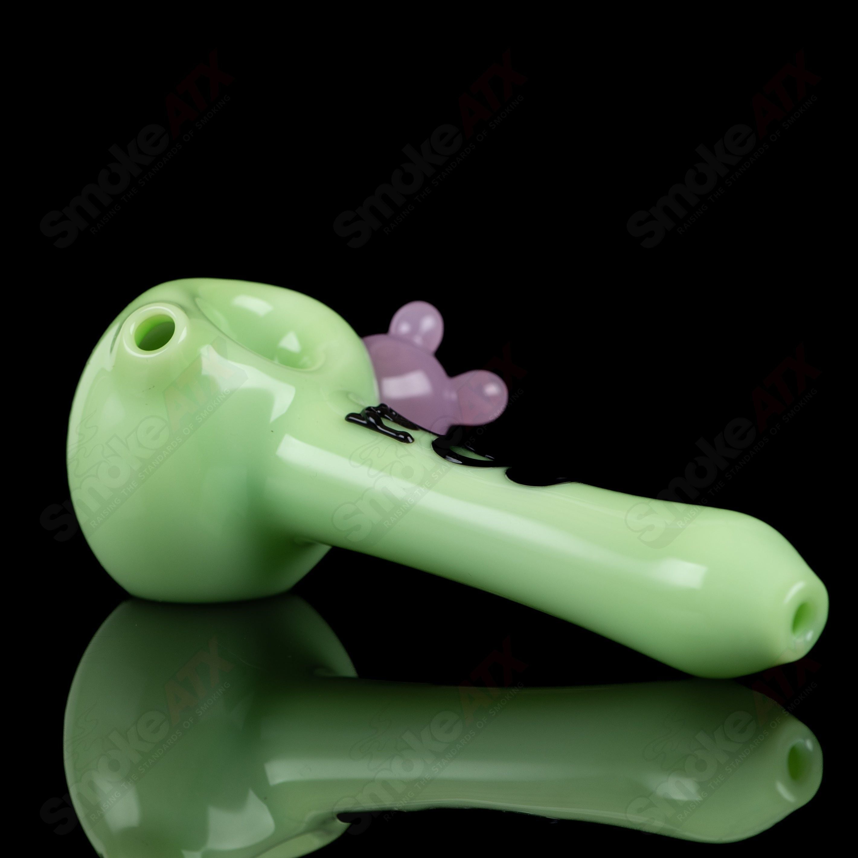 Kiwi Cow Print Spoon Pipe Adventures In Glass Blowing - Smoke ATX