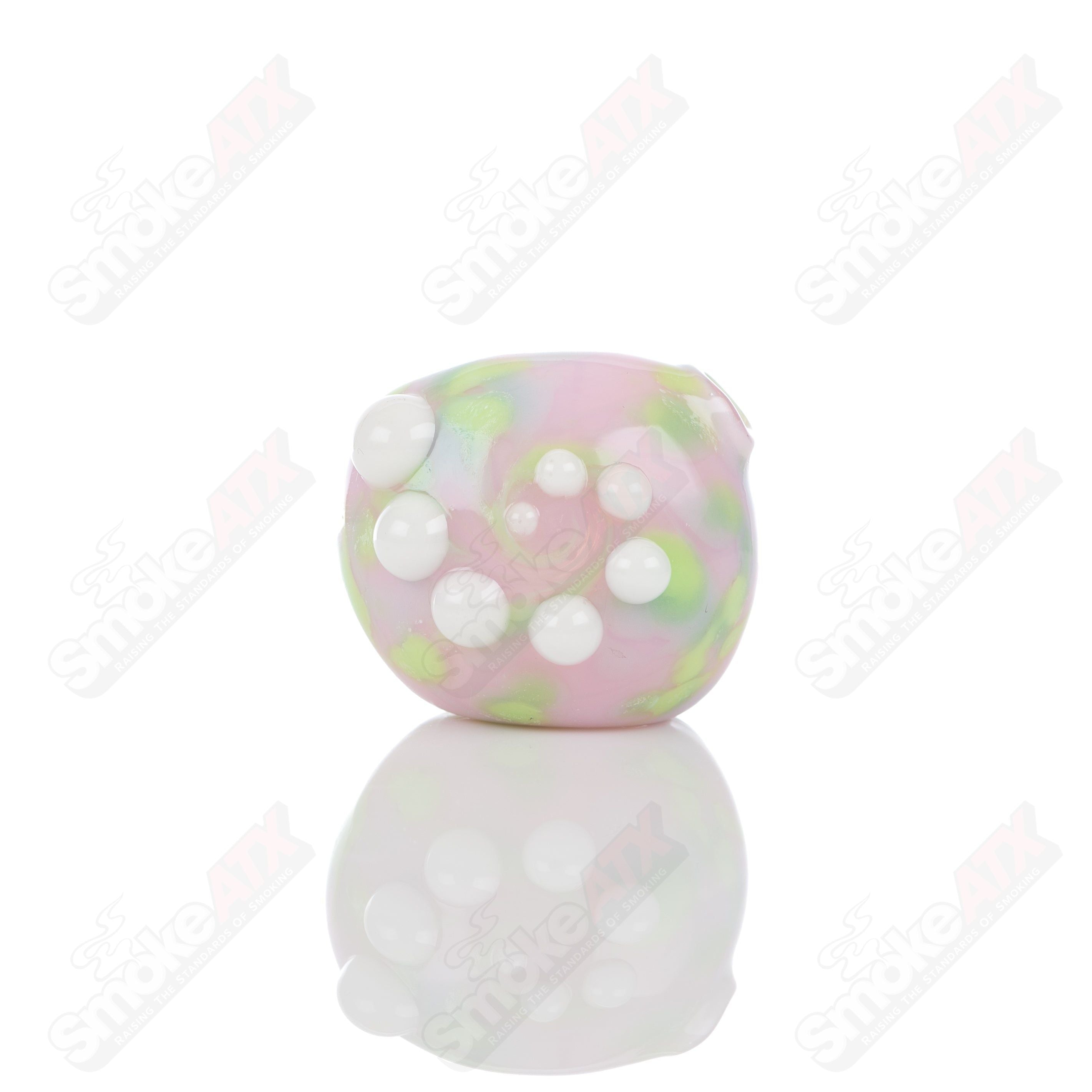 #1 Pink Splatter Spoon Pipe Adventures In Glass Blowing - Smoke ATX