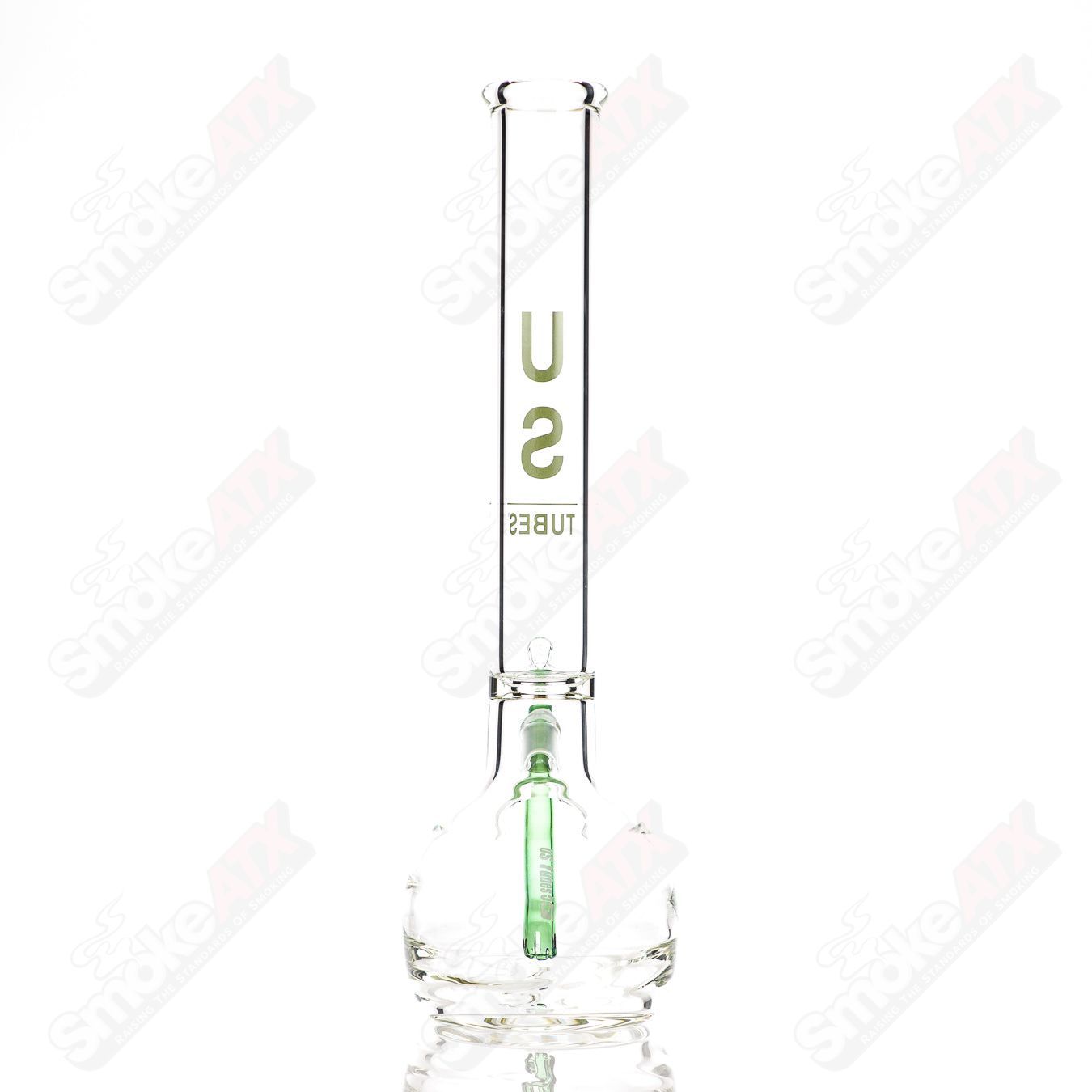 US Tubes Beaker 17" 50x7 -  Constriction - Green Decal - Smoke ATX