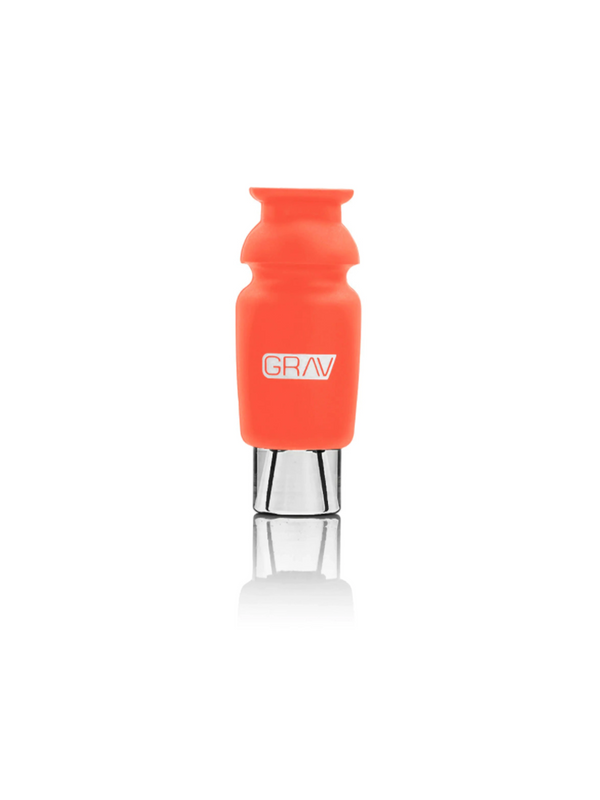 Scarlet Orange Silicone Capped Glass Crutch Grav - Smoke ATX