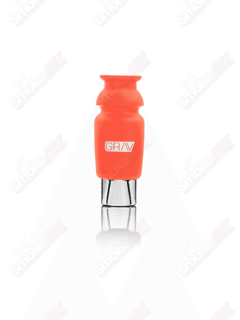 Scarlet Orange Silicone Capped Glass Crutch Grav - Smoke ATX