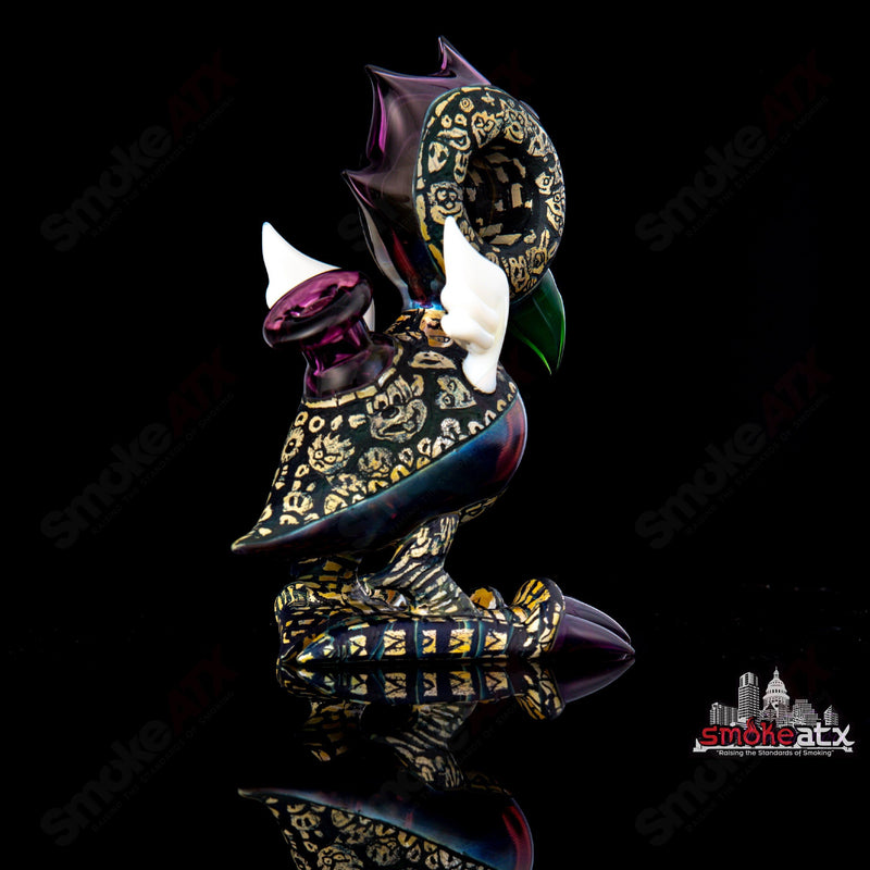 Calmbo X Trevy Metal Etched Stand Up Bird W/ Matching Slurper cap - Smoke ATX