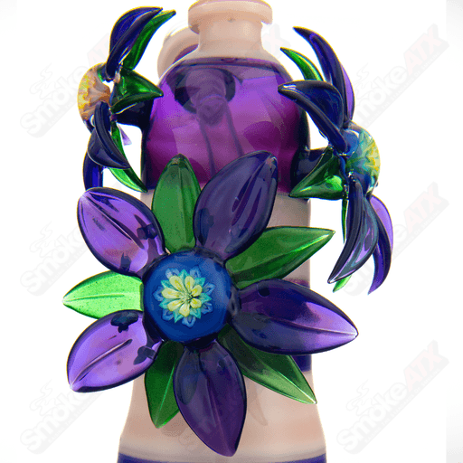 Yellow & Purple Habitat X Kimmo Glass Flower Rig - Smoke ATX