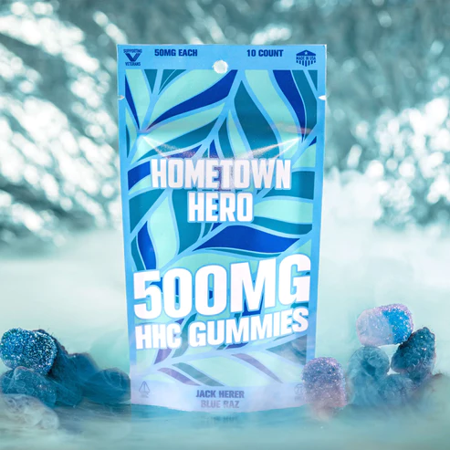 500mg Blue Raz HHC Gummies Hometown Hero