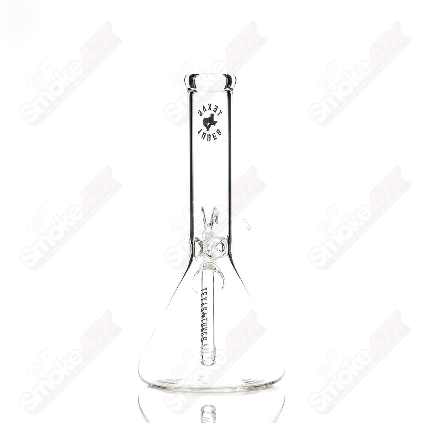 12in 14mm Clear Beaker Texas Tubes - Smoke ATX