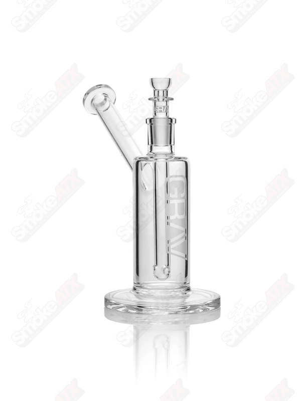 7" Clear Medium Upright Bubbler Grav - Smoke ATX