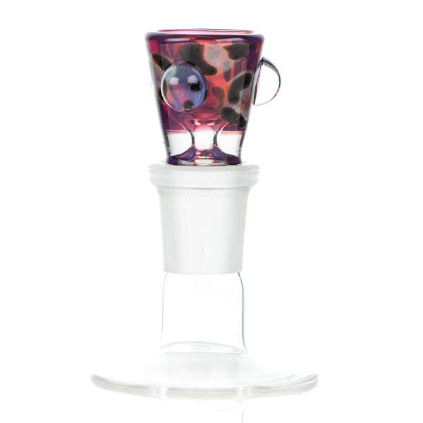 #5 18mm Leopard Print Martini Bowl w Dots Adventures In Glass Blowing - Smoke ATX
