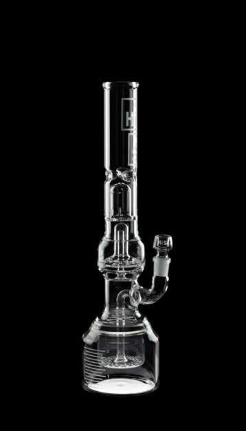 Triple Geyser Perc 23" Beaker HiSi Glass - Smoke ATX
