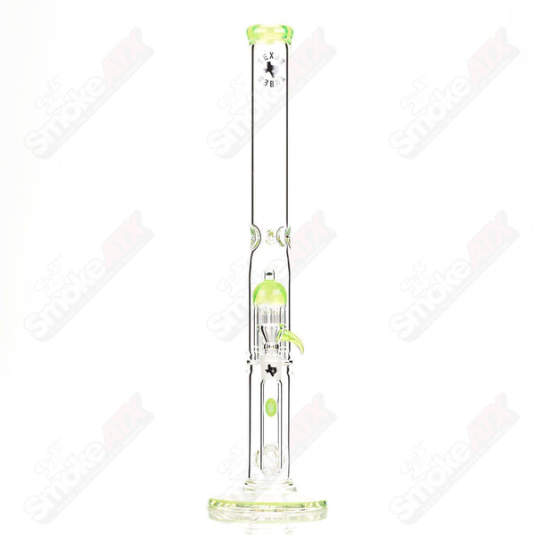 20in 18mm Dual Stemline 8 Arm (Green Slyme) Texas Tubes - Smoke ATX