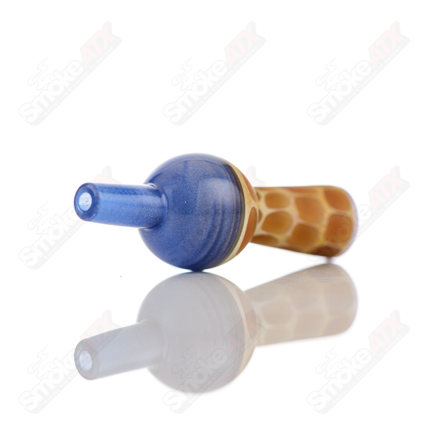 Blue Giraffe Print Bubble Cap Robertson Glass - Smoke ATX