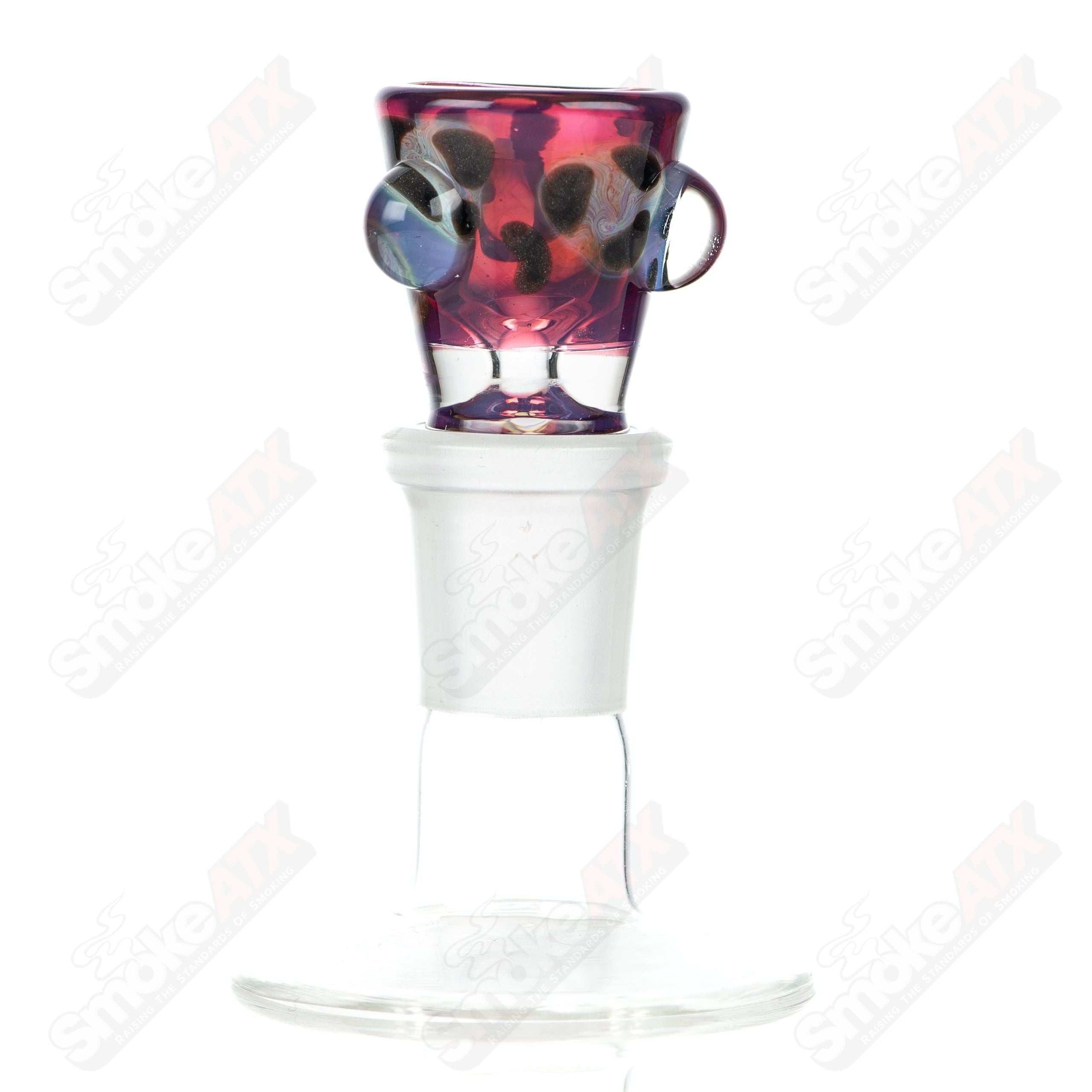 #5 18mm Leopard Print Martini Bowl w Dots Adventures In Glass Blowing - Smoke ATX