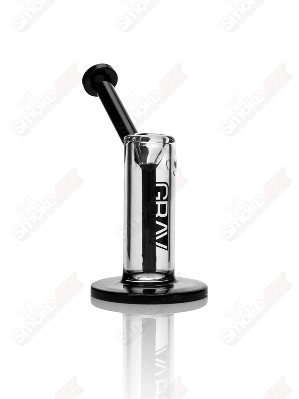 Small Clear/Black Upright Bubbler Grav - Smoke ATX