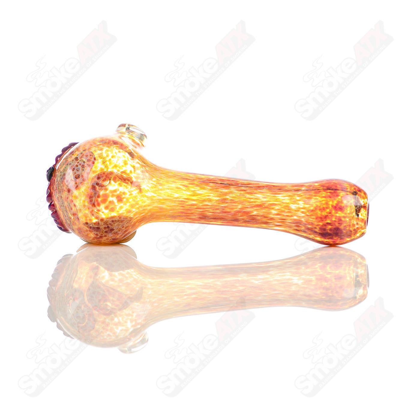 Fumed Spotted Owl Spoon Four Winds Flameworks - Smoke ATX