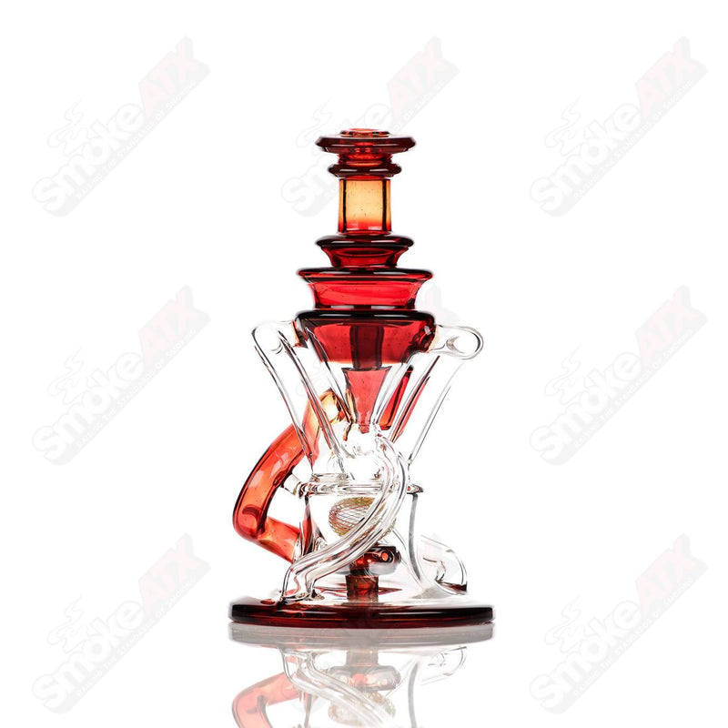 10mm V2 Double Up Experimental Blood Orange Recycler Cerio Glass - Smoke ATX
