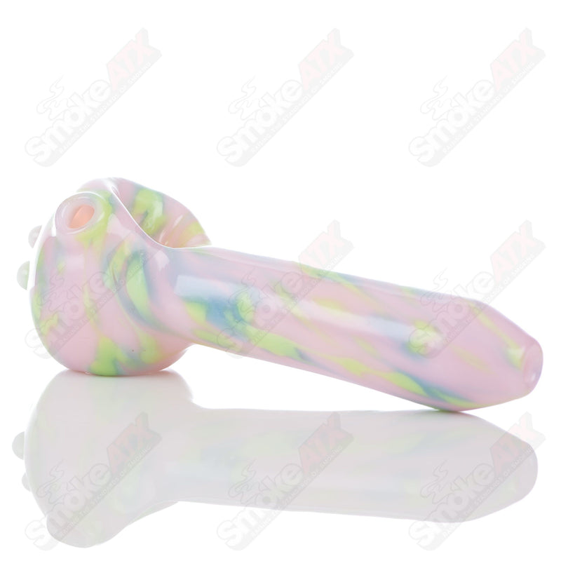 #1 Pink Splatter Spoon Pipe Adventures In Glass Blowing