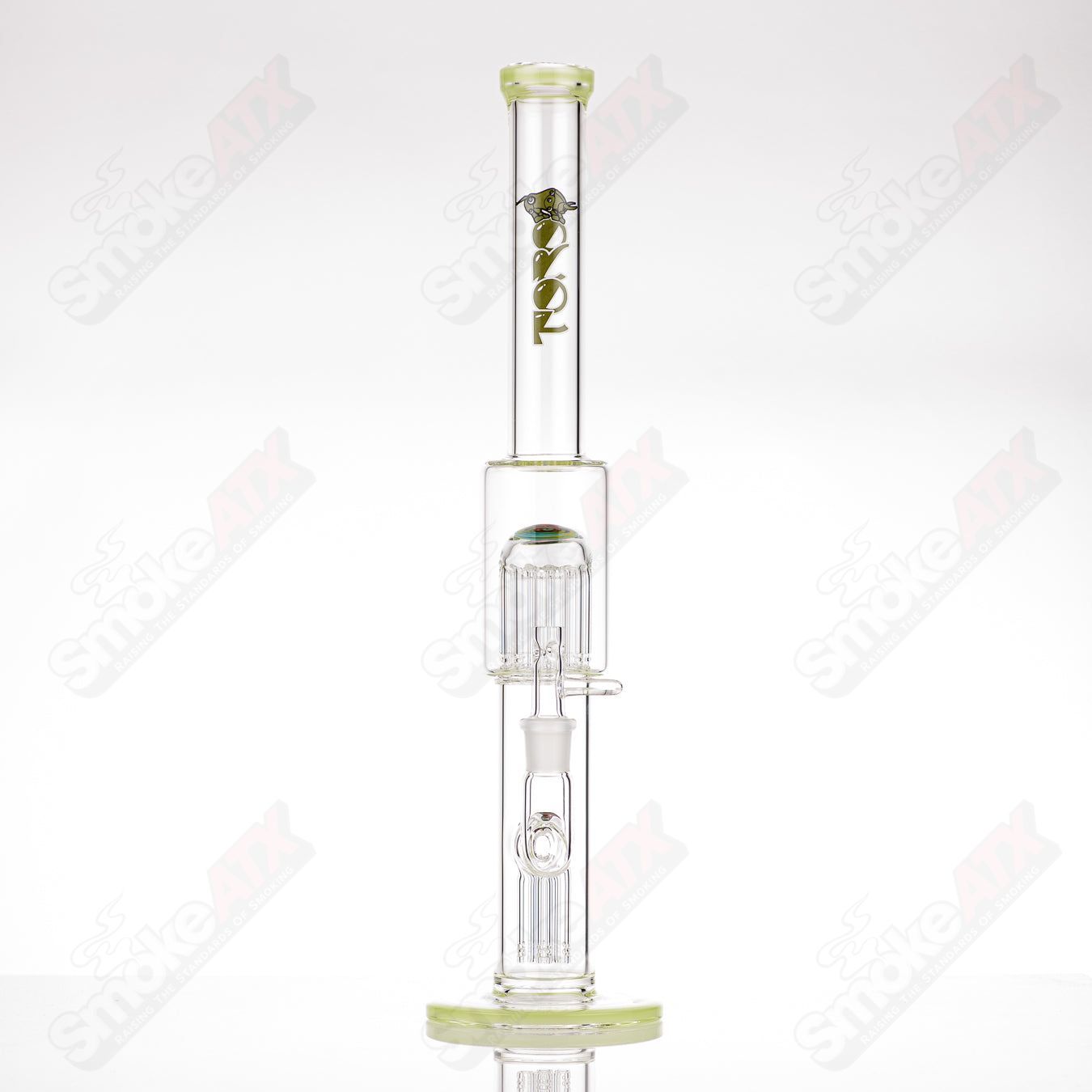 #1 18mm 7/13 Arm Perc w Worked Sections Toro Glass - Smoke ATX