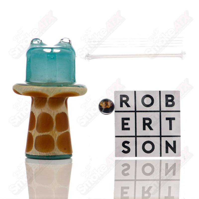 Turqois Giraffe Spinner Cap w Pearl Robertson Glass - Smoke ATX