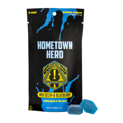 1000mg Blueberry Delta 8 Max Gummies Hometown Hero