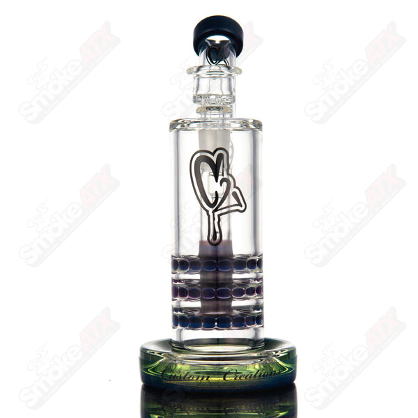 Color 50mm triple ratchet bent neck bubbler c2 - Smoke ATX