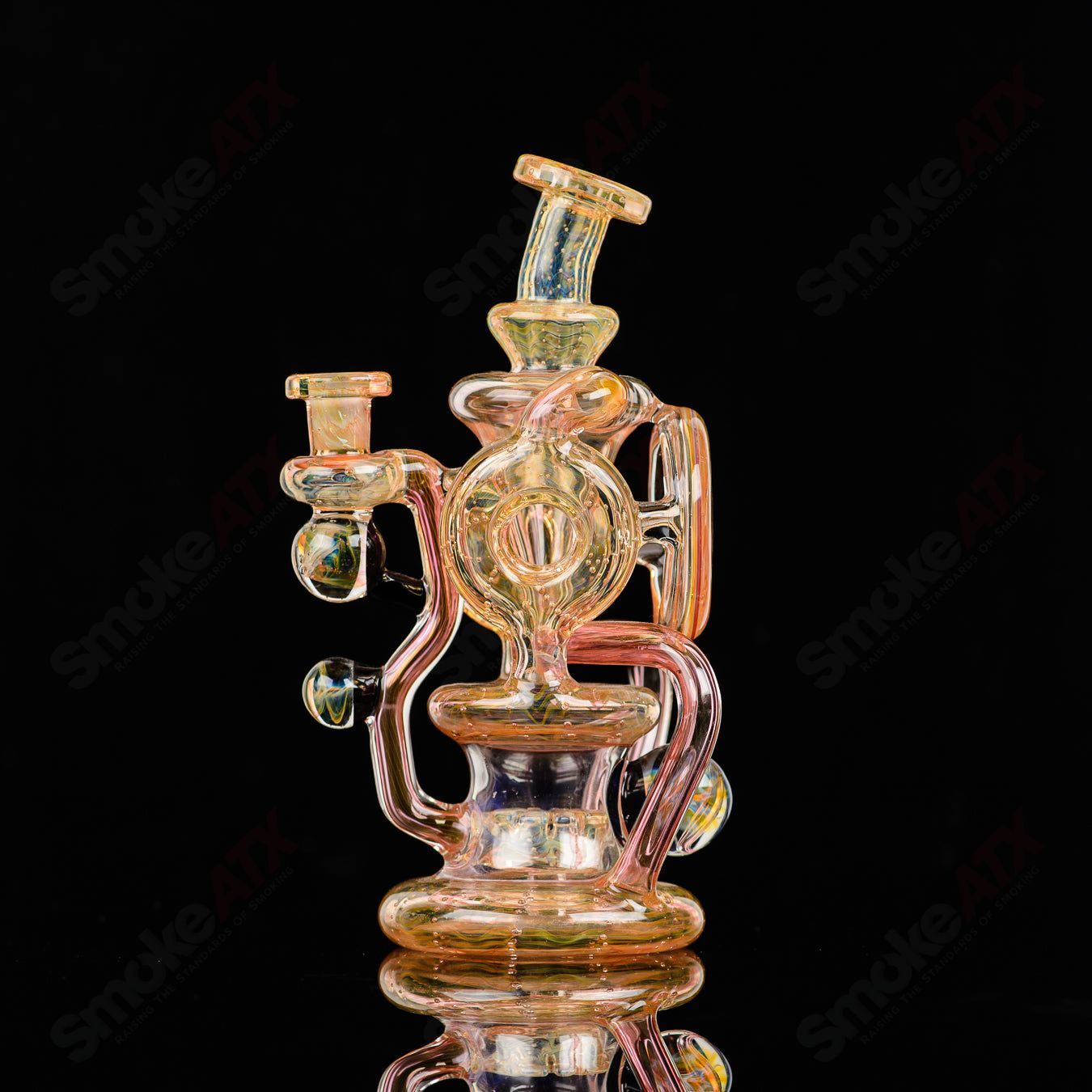 Double Doughnut Fumed Recycler Kaliber Glass - Smoke ATX