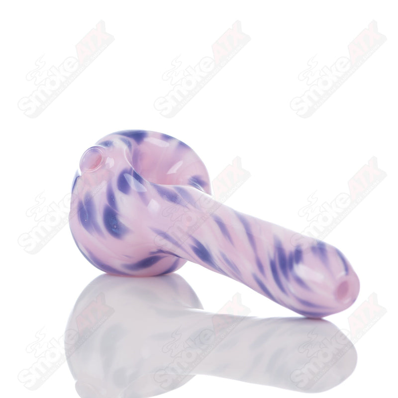 #3 Pink Splatter Spoon Pipe Adventures In Glass Blowing