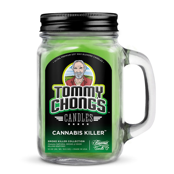 BEAMER CANDLE CO. X TOMMY CHONG - CANDLE - SMOKE KILLER COLLECTION - 12OZ GLASS MASON JAR - W/ HANDLE & METAL LID - CANNABIS KILLER - Smoke ATX