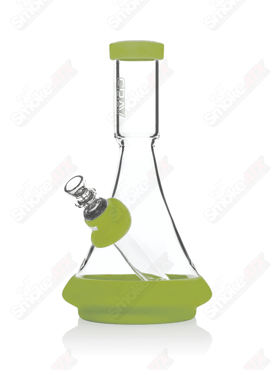 Clear/Avocado Green Deco Beaker w Silicone Accents GRAV Labs - Smoke ATX