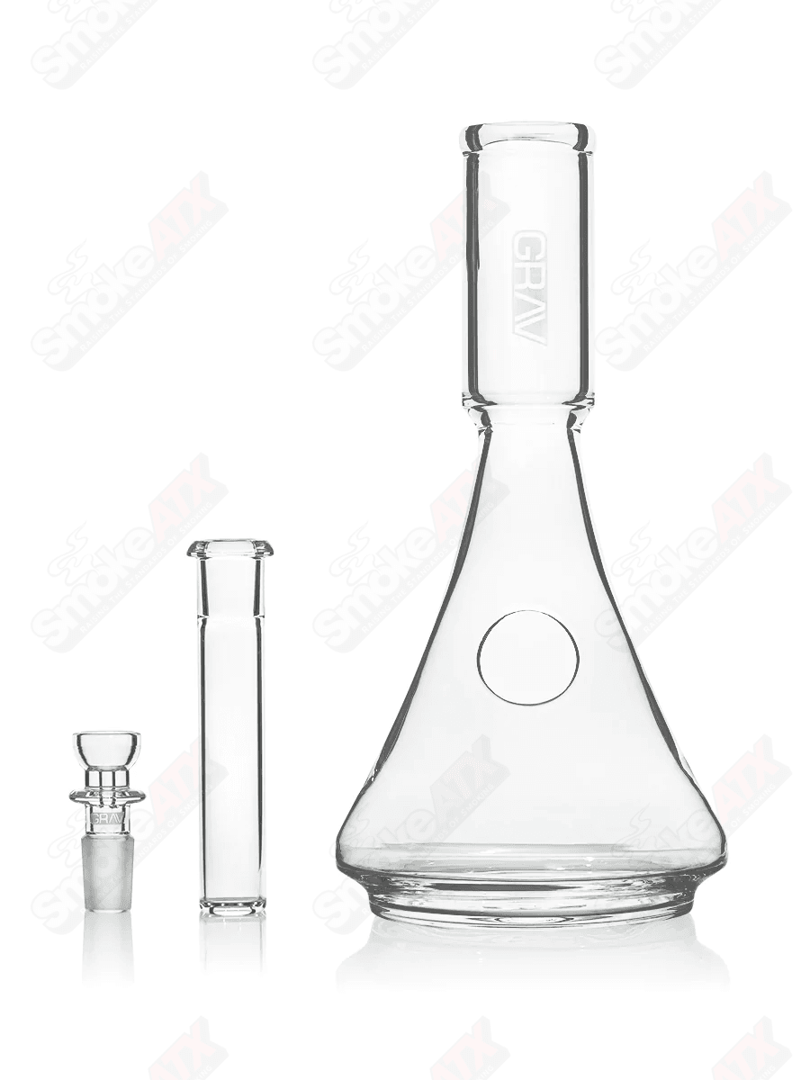 Clear/Black Deco Beaker w Silicone Accents Grav - Smoke ATX