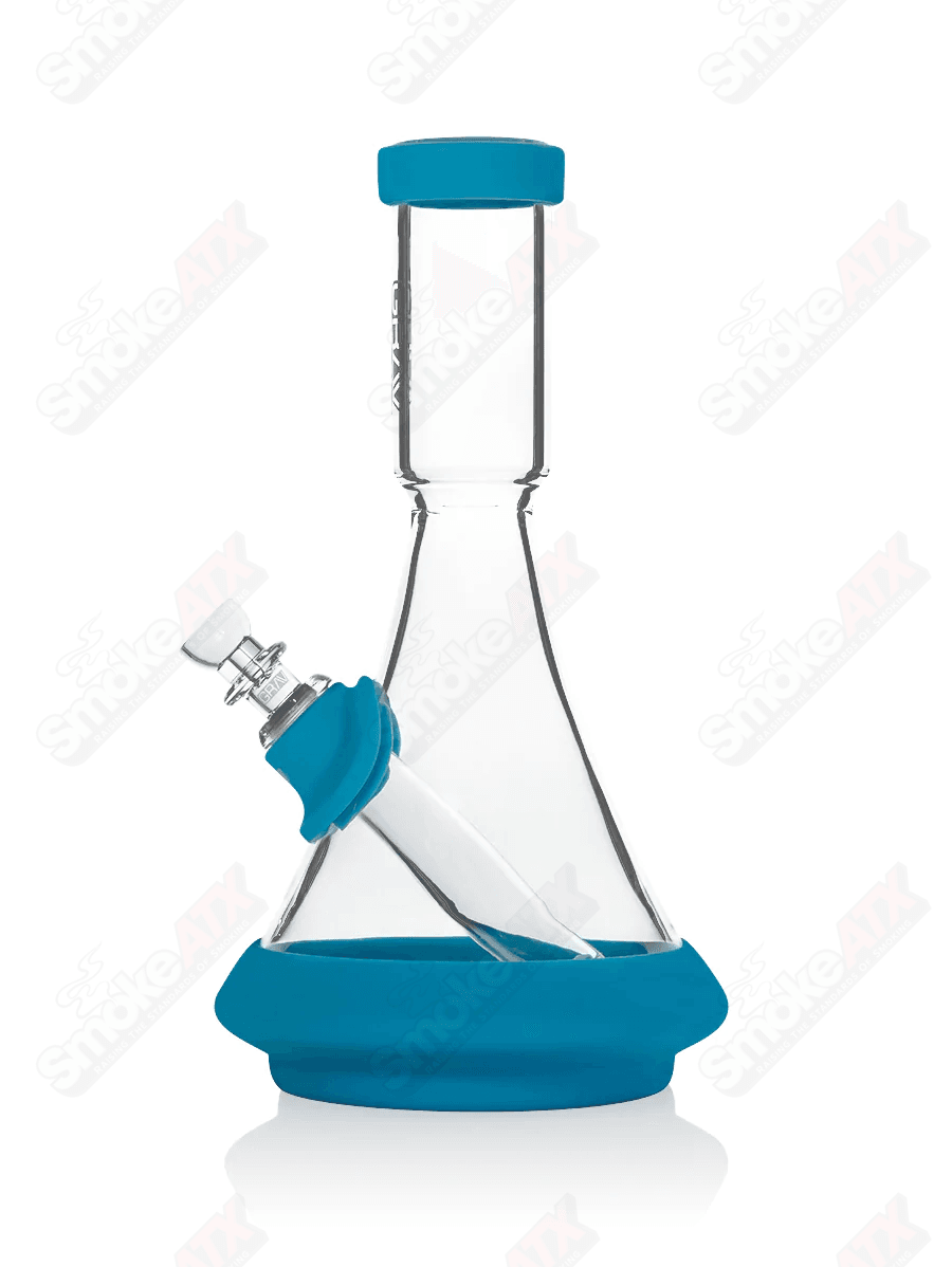 Clear/Blue Deco Beaker w Silicone Accents GRAV Labs - Smoke ATX