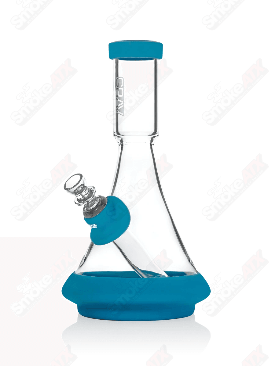 Clear/Blue Deco Beaker w Silicone Accents GRAV Labs - Smoke ATX