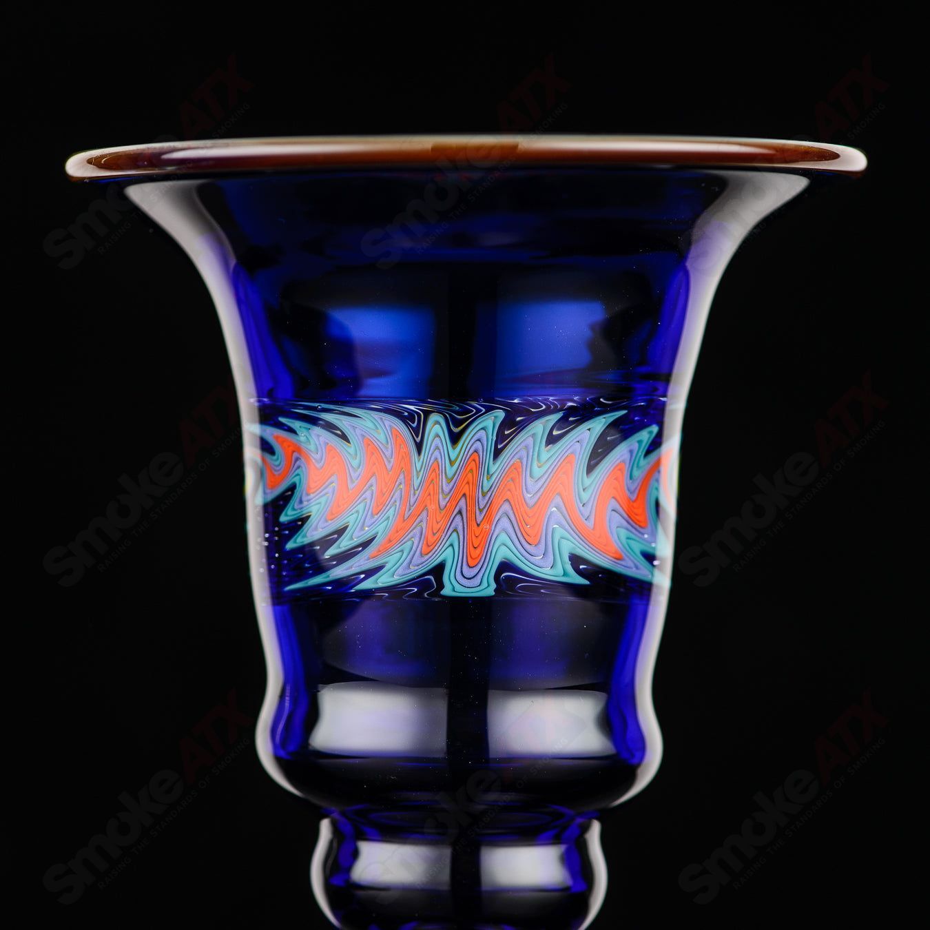 Cobalt Wig Wag Footed Sherry Glass Eusheen (2005) - Smoke ATX