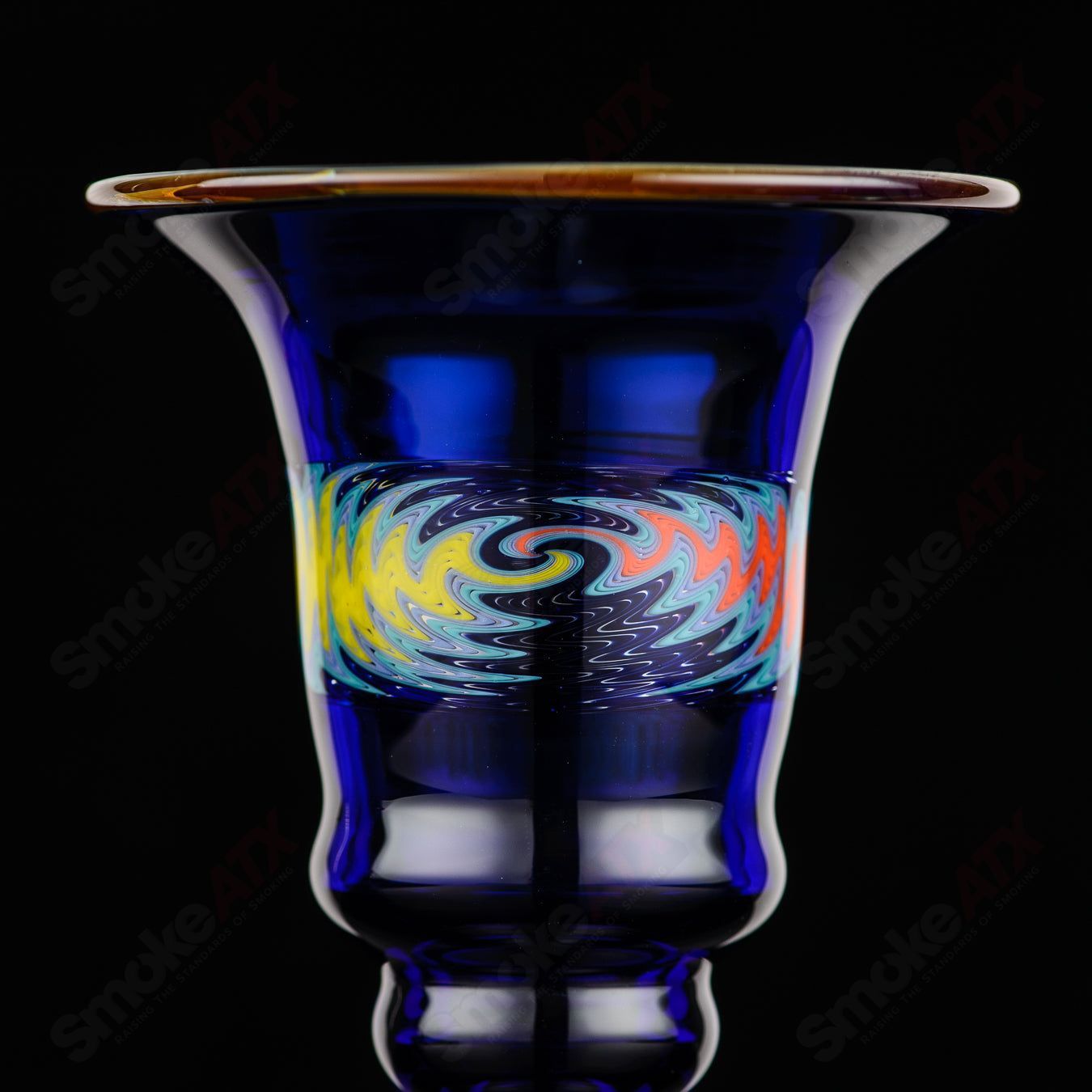 Cobalt Wig Wag Footed Sherry Glass Eusheen (2005) - Smoke ATX