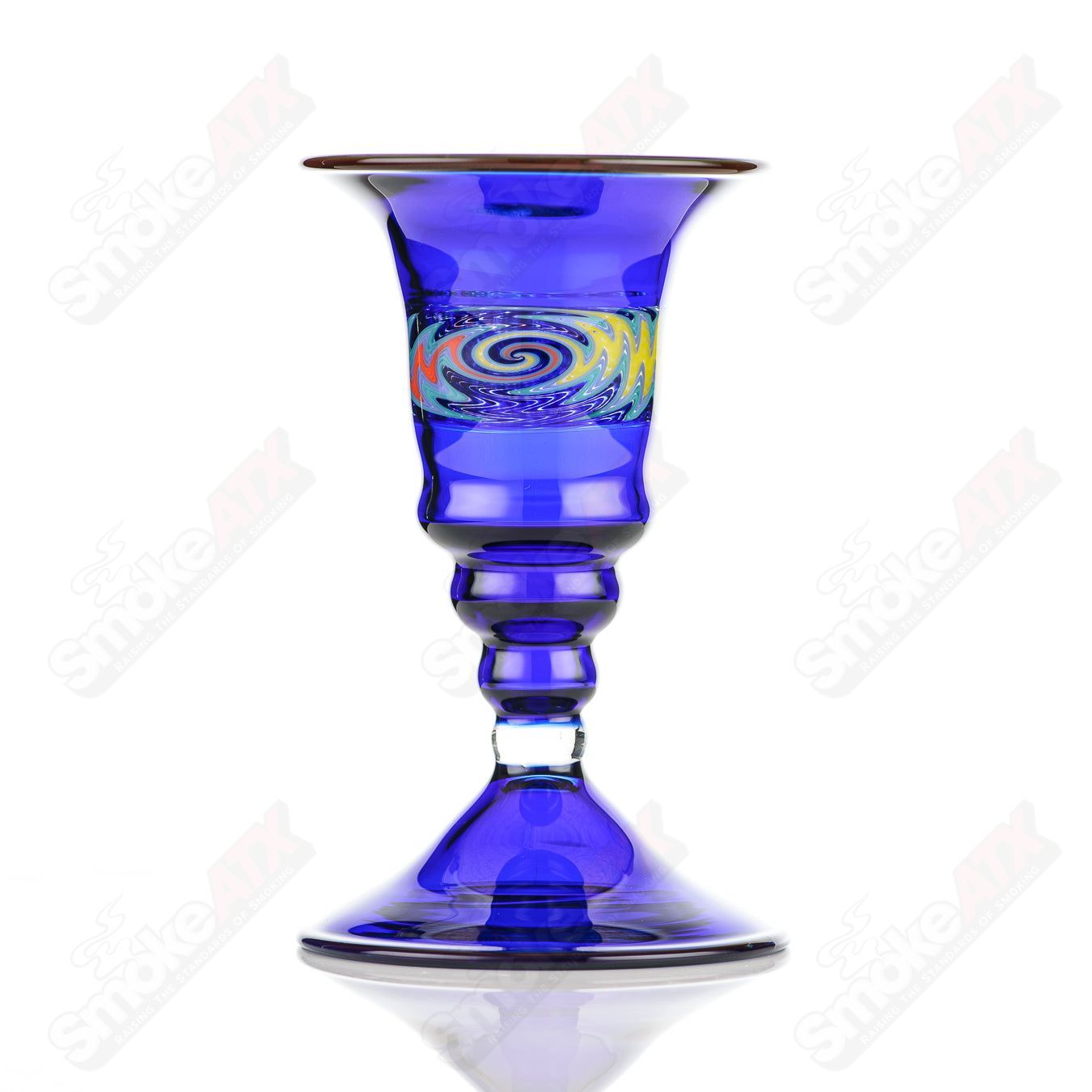 Cobalt Wig Wag Footed Sherry Glass Eusheen (2005) - Smoke ATX