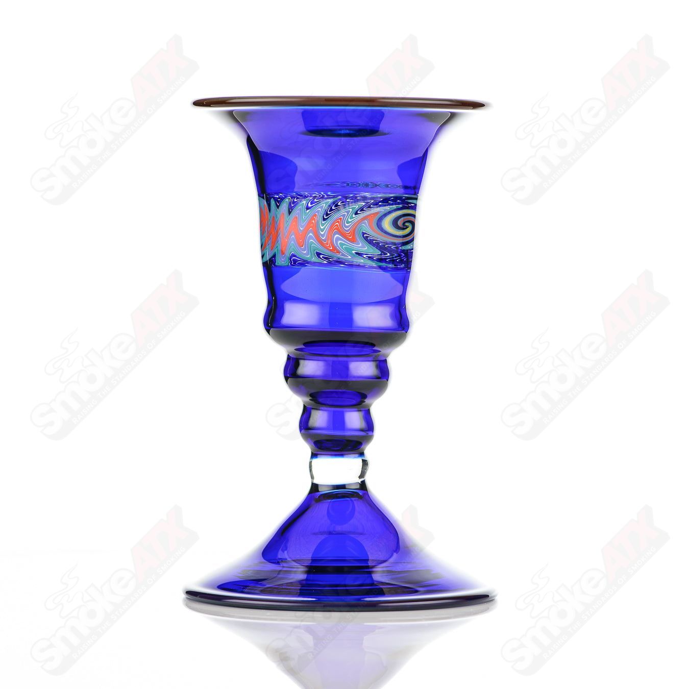 Cobalt Wig Wag Footed Sherry Glass Eusheen (2005) - Smoke ATX