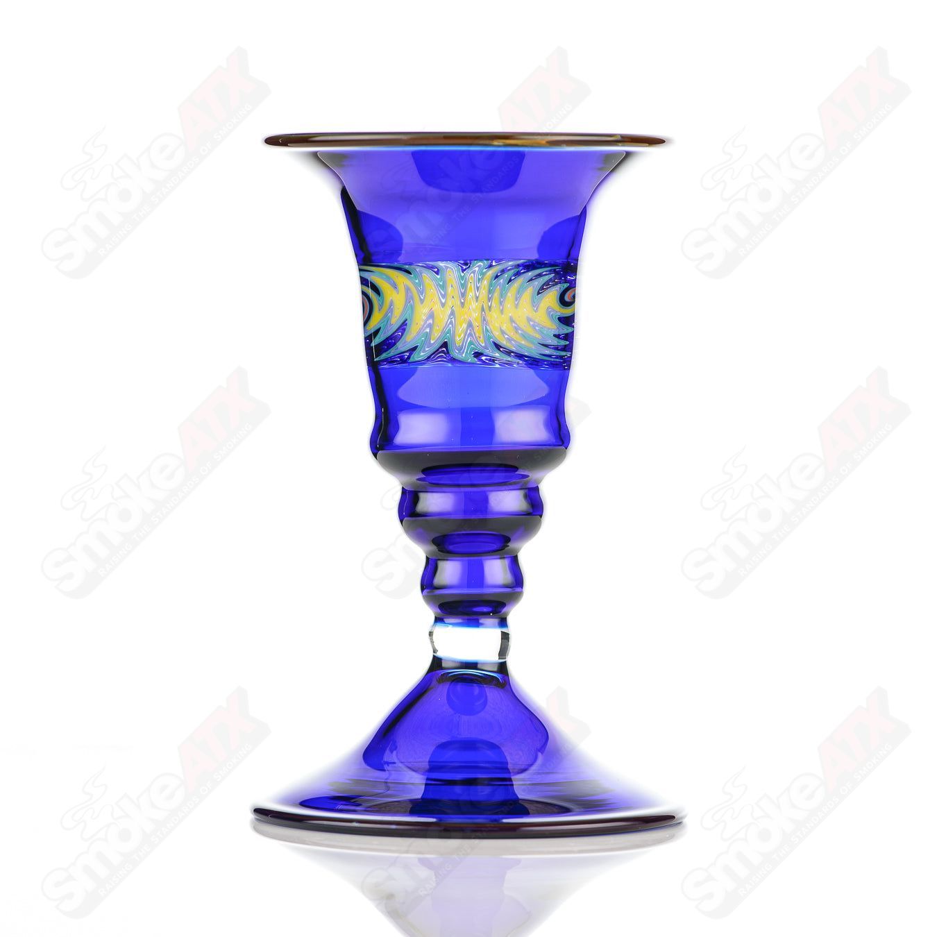 Cobalt Wig Wag Footed Sherry Glass Eusheen (2005) - Smoke ATX