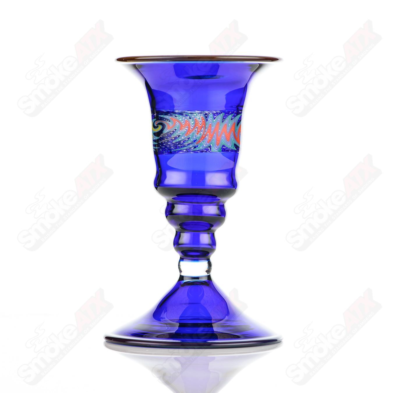 Cobalt Wig Wag Footed Sherry Glass Eusheen (2005) - Smoke ATX