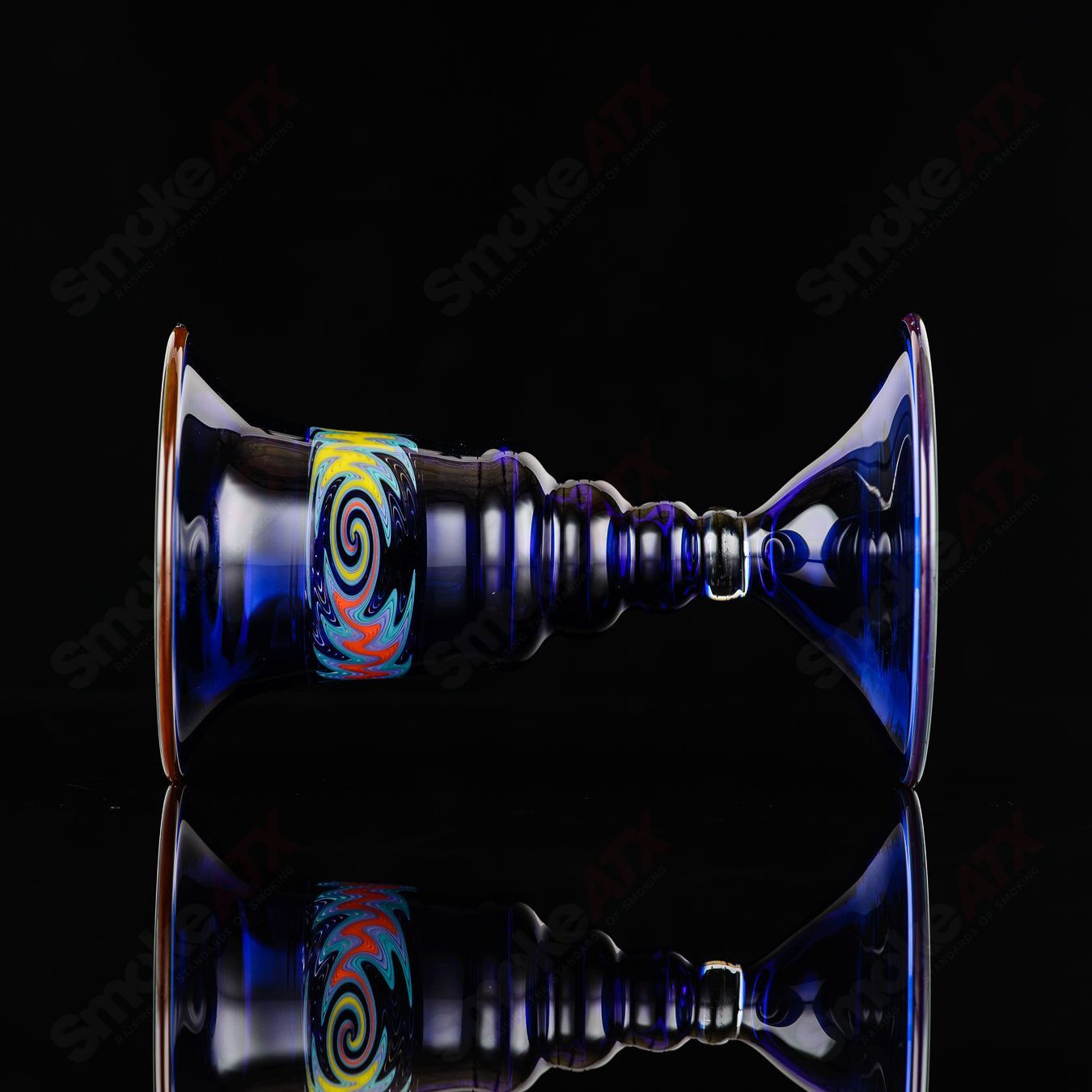 Cobalt Wig Wag Footed Sherry Glass Eusheen (2005) - Smoke ATX