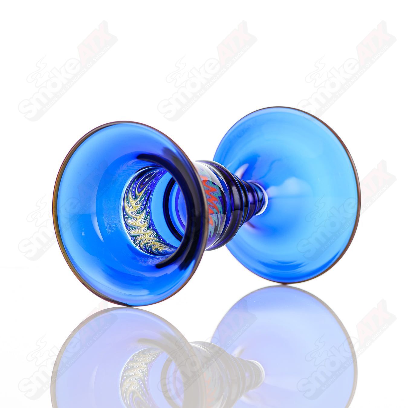 Cobalt Wig Wag Footed Sherry Glass Eusheen (2005) - Smoke ATX