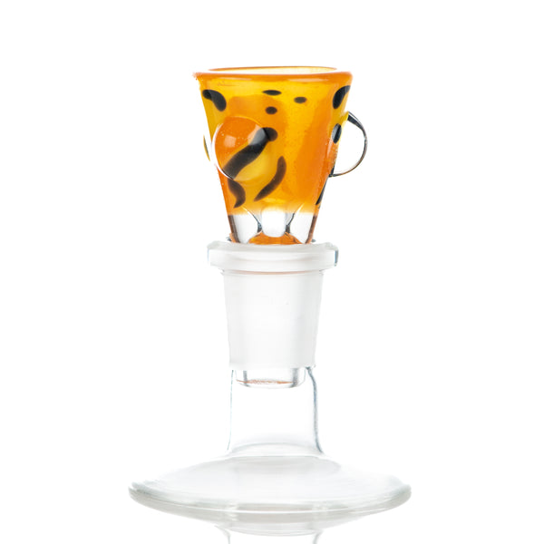 #3 14mm Leopard Print Martini Bowl w Dots Adventures In Glass Blowing - Smoke ATX