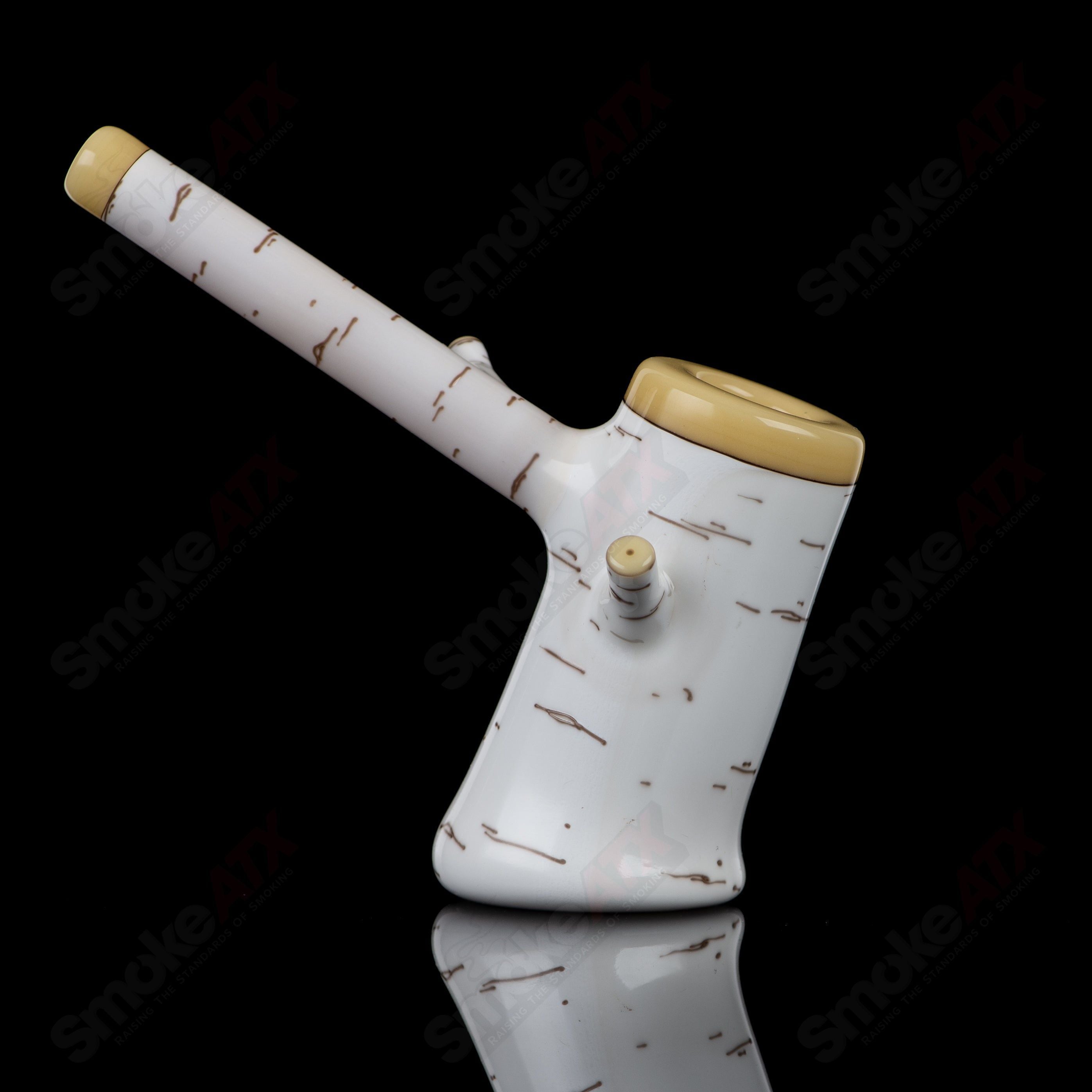 #2 Birch Poker Pipe Foster Glass - Smoke ATX