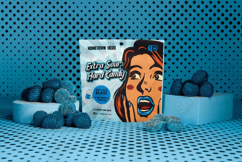 5mg Blue Raz D9+CBD Sour Hard Candy (5mg/5mg) Hometown Hero - Smoke ATX
